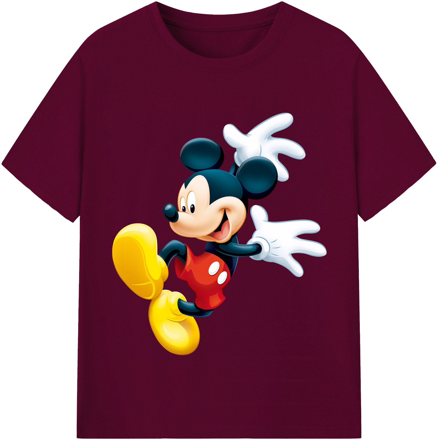 （画像用） ミッキーマウス Mickey Mouse レディースカジュアルプリントTシャツ（綿100％）